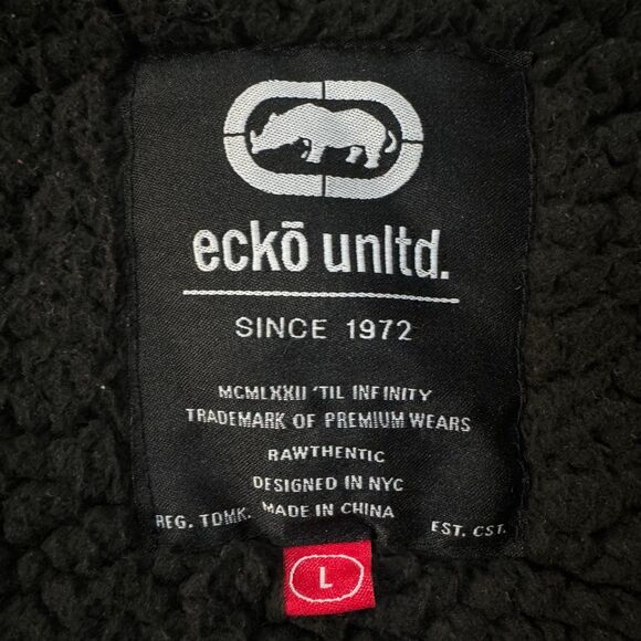 Vintage Y2K Ecko Unltd Hybrid Hooded Jacket Size Mens L Black Gray - Picture 3 of 5